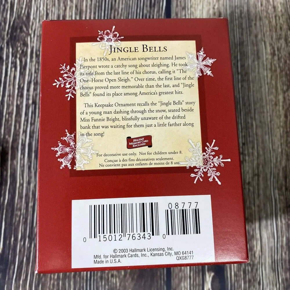 Vtg 2003 Hallmark Keepsake Ornament 'Jingle Bells' Ball Tree Decoration New